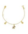 Pulseira c/ 1 Cachorro 3 Bolas Abs Along 2cm c/ Resina - CS - 13mm x 170mm - 1.55gr