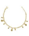 Pulseira  Dupla 3 Bolas Abs 6mm Facetada 6 Bolas Abs 3mm c/ Along - CE - 13mm x 200mm - 3.25gr