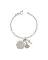Pulseira AG c/ Cacho Oracao Ave Maria/N.Sr. Aparecida/ Cruz - G3 - 24mm x 180mm - 4.10gr