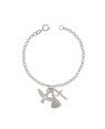 Pulseira AG Cacho c/ Cruz N. Sr. Aparecida e Espirito Santo - G3 - 20mm x 180mm - 1.99gr