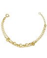 Pulseira Dupla c/ 3 Coracoes Vazado e 2 Cheio Along 2cm - CE - 8mm x 160mm - 2.65gr