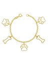 Pulseira c/ 3 Pata Pet Vazada 2 Osso 18mm Vazado - CE - 25mm x 180mm - 4.40gr