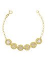 Pulseira AMOR c/ 2 Coracoes c/ Rodio - CE - 11mm x 180mm - 4.50gr