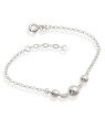 Pulseira AG c/ 2 Bolas 6mm 1 Bola 8mm c/ 2cm Alongador - G3 - 8mm x 200mm - 3.10gr