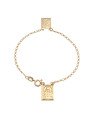 Pulseira Escapulario Quadrado Est. S. C. Jesus e N.Sra Carmo - CE - 10mm x 180mm - 3.30gr