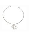 Pulseira AG c/ Cadeado Chave e Coracao Duplo - G3 - 8mm x 180mm - 2.55gr