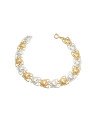 Pulseira c/ 16 Borboletas Vaz Centro Diamantada ( 2 Ouros) - CE - 12mm x 180mm - 7.90gr