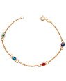Pulseira c/ 4 Olho Grego 4mm Colorido - CS - 4mm x 180mm - 1.70gr