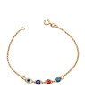 Pulseira c/ 4 Olho Grego Colorido  - CS - 4mm x 180mm - 1.30gr