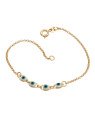 Pulseira c/ 4 Olho Grego Branco - CS - 1mm x 180mm - 1.30gr