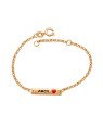 Pulseira c/ Along p/ Placa Est.  Amor e Coracao  (Resina) - CE - 4mm x 160mm - 1.90gr