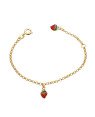 Pulseira c/ 2 Moranguinhos c/ Resina Along 2cm - CS - 6mm x 140mm - 1.83gr