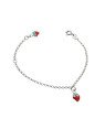 Pulseira AG c/ 2 Moranguinhos c/ Resina Along 2cm - G6 - 14mm x 150mm - 1.39gr