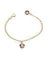 Pulseira c/ 2 Rosinhas c/ Resina Along 2cm - CS - 7mm x 140mm - 1.85gr