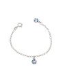 Pulseira AG c/ 2 Rosinhas c/ Resina Along 2cm (flor) - G5 - 12mm x 150mm - 1.46gr