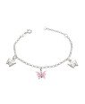 Pulseira AG c/ 2 Borboleta Dp 1 Borboleta Resina Rosa Pastel - G5 - 12mm x 140mm - 2.05gr
