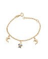 Pulseira c/ 2 Golfinho Dp 1 Peixinho c/ Resina Along 2cm - CS - 7mm x 140mm - 1.95gr