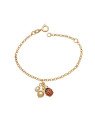Pulseira c/ 1 Joaninha 1 Perola 4mm 1 1/2 Bola Along 2cm - CS - 7mm x 140mm - 2.12gr