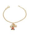 Pulseira c/ 1 Ursinho 1 Perola 5mm 1 Coracao Along 2cm - CS - 9mm x 140mm - 2.22gr