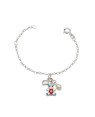 Pulseira AG c/ 1 Ursinho 1 Perola 5mm 1 Coracao Along 2cm - G5 - 19mm x 140mm - 2.06gr