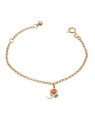 Pulseira Rosa c/ Resina e 1 Bola ABS 4mm  Along 2cm  - CS - 7mm x 140mm - 1.50gr