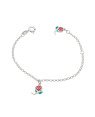 Pulseira AG c/ 2 Rosas c/ Resina  Along 2cm  - G6 - 7mm x 140mm - 1.50gr