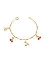 Pulseira c/ 2 Cereja Lisa 2 Cereja c/ Resina  Along 2cm  - CS - 8mm x 140mm - 1.90gr
