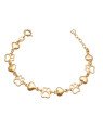Pulseira c/ 6 Coracoes Dp e  5 Patas Vaz (12cm + 2cm Along) - CE - 7mm x 140mm - 2.80gr