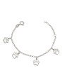 Pulseira AG c/ 2 Patas Lisa 2 Patas Vaz (12cm + 2cm Along)  - G3 - 8mm x 140mm - 2.09gr