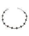Pulseira AG (Envelhecida) 18cm c/ 12 Flor 7mm - G3 - 7mm x 180mm - 4.23gr