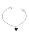 Pulseira AG c/ Mickey e 1 Coracao  - G5 - 8mm x 140mm - 1.68gr