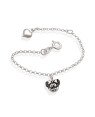 Pulseira AG (Envelhecida) Minnie Estampada  1 Coracao 2cm Along ) - G5 - 9mm x 140mm - 1.71gr