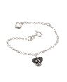 Pulseira AG (Envelhecida) 1 Mickey  Estampado 1 coracao (12cm + 2cm Along ) - G5 - 9mm x 400mm - 1.52gr