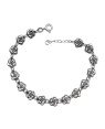 Pulseira AG (Envelhecida) c/ 16 Camelia 7,5mm Along 2cm - G3 - 8mm x 200mm - 6.35gr