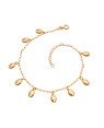 Pulseira 18cm + 2cm Along c/ 9 Buzios 8mm  - CE - 6mm x 200mm - 3.20gr