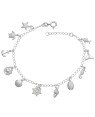 Pulseira AG c/ 11 Acessorios do Mar (18+2cm) - G3 - 8mm x 200mm - 4.10gr