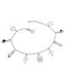Pulseira AG 9 Pingentes "Protecao" (18 + 2cm) - G3 - 9mm x 200mm - 4.62gr
