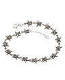 Pulseira AG Envelhecida c/ 16 Estrelas do Mar 8mm (18+2cm) - G3 - 8mm x 200mm - 4.93gr