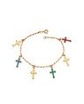 Pulseira c/ 3 Cruz 15mm Lisa 3 Cruz Borda Torcida p/ Resina  - CS - 10mm x 180mm - 3.40gr