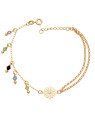 Pulseira  c/ Margarida Reticulada  5 Baloes Acrilicos - CS - 11mm x 200mm - 3.20gr