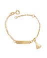 Pulseira Chapa Lisa c/ Nossa Sra. Aparecida  - CS - 7mm x 140mm - 1.90gr