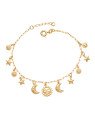 Pulseira c/ 5 Solzinho 4 Estrelas 2 Luas  - CE - 10mm x 200mm - 3.40gr