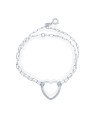 Pulseira AG Cartie Dupla c/ Coracao Vazado Diamantado  - G3 - 17mm x 180mm - 2.67gr