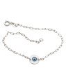 Pulseira AG Cartie p/ Olho Grego  (Branco/Azul/Preto) - G3 - 9mm x 180mm - 1.67gr