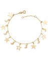 Pulseira c/ 7 Estrelas Jateadas 6 Luas Jateadas - CE - 10mm x 200mm - 3.90gr