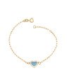 Pulseira Cartie c/ Coracao Borda Diamantada p/ Resina - CE - 10mm x 180mm - 1.70gr