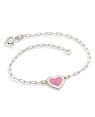 Tornozeleira AG Cartie c/ Coracao Borda Diamantada (Rosa Pastel) - G3 - 10mm x 260mm - 2.30gr