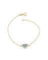 Pulseira Cartie c/ Coracao Borda Abaulada Lisa p/ Resina - CE - 10mm x 180mm - 1.70gr