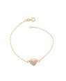 Pulseira Cartie c/ Coracao Borda Abaulada Lisa p/ Resina - CE - 10mm x 180mm - 1.60gr