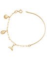 Pulseira c/ Bracelete p/ Concha Buzio Rabo de Sereia  - CS - 1mm x 1mm - 3.40gr